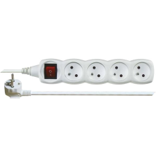 Emos Hosszabbító kábel kapcsolóval - 4 aljzat, 10 m, fehér kábel és adapter
