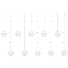 Emos LED karácsonyi függöny - hópelyhek, 135x 50cm, beltéri, hideg fehér karácsonyfa izzósor