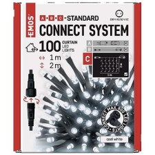Emos Standard LED sorolható karácsonyi fényfüzér – fényfüggöny, 1x2 m, kültéri, hideg fehér karácsonyfa izzósor