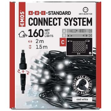 Emos Standard LED sorolható karácsonyi fényfüzér - háló, 1,5x2 m, kültéri, hidegfehér karácsonyfa izzósor