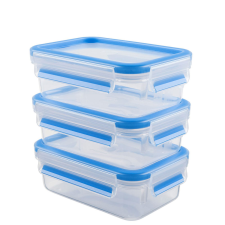 EMSA 508558 élelmiszertároló doboz Téglalap alakú 1 L Kék, Átlátszó 3 db (508558) uzsonnás doboz