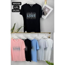 EMT Póló pamut női póló mintás – 2XL/3XL Szürke női póló