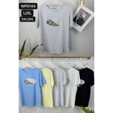 EMT Póló pamut női póló mintás – 2XL/3XL Szürke női póló
