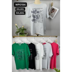  EMT Póló pamut női póló mintás – 3XL/4XL Fehér
