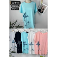  EMT Póló pamut női póló mintás – 3XL/4XL Kék