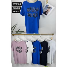  EMT Póló pamut női póló mintás – 3XL/4XL Mályva női póló