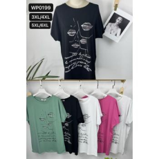  EMT Póló pamut női póló mintás – 3XL/4XL Szürke