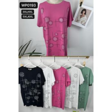 EMT Póló pamut női póló mintás – 3XL/4XL Zöld női póló