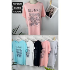  EMT Póló pamut női póló mintás – 5XL/6XL Szürke