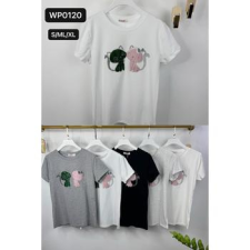 EMT Póló pamut női póló mintás – L/XL női póló