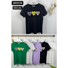  EMT Póló pamut női póló mintás – L/XL Fehér