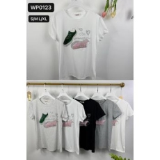  EMT Póló pamut női póló mintás – L/XL Fehér