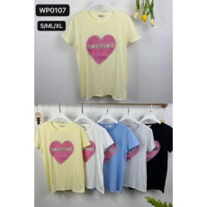 EMT Póló pamut női póló mintás – L/XL Fekete