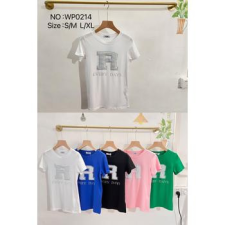 EMT Póló pamut női póló mintás – L/XL Zöld női póló