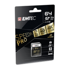 Emtec 64GB microSDXC Emtec SpeedIN Pro UHS-I U3 V30 + adapter (ECMSD64GXC10SP) (ECMSD64GXC10SP) memóriakártya