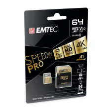 Emtec 64GB microSDXC Emtec SpeedIN Pro USH-I U3 A1 A2 + adapter (ECMSDM64GXC10SP) (ECMSDM64GXC10SP) memóriakártya