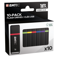 Emtec K100 USB-A 2.0 16GB Pendrive - Többszínű (10 db) pendrive
