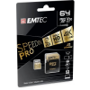 Emtec Memóriakártya, microSDXC, 64GB, UHS-I/U3/V30/A2, 100/95 MB/s, adapter, EMTEC 