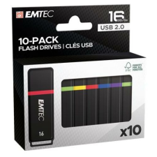 Emtec Pendrive, 16GB, 10 db, USB 2.0, EMTEC "K100 Mini Box" pendrive