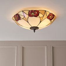 Endon Lighting Endon klasszikus tiffany mennyezeti lámpa ingram sötétbarna sokszínű end64182 világítás