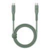 ENERGEA kabel Flow Type-C / Type-C szövet gyorstöltő- és adatkábel, 1.5m, 240W, 5A, zöld