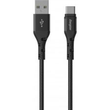 ENERGIZER töltőkábel USB-C 2M fekete textil borítás (C520CKBK) kábel és adapter