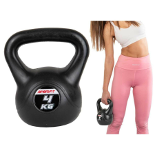 Enero Fit - kompozit kettlebell súlyzó, 4 kg, fekete kézisúlyzó