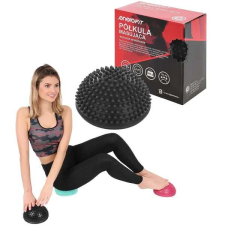 Enero fit masszírozó szenzoros félgömb fekete 16cm fitness labda