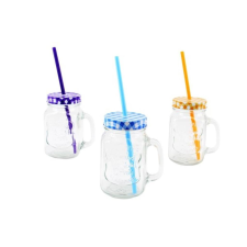 Enger-Impex Kft Üvegbögre kockás tetővel 700ml piros bögrék, csészék