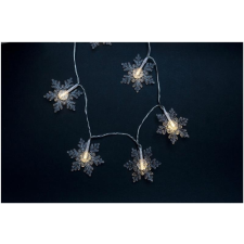  Entac karácsonyi füzér áttetsző műanyag hópehely meleg fehér 10LED karácsonyfa izzósor