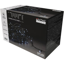 Entac Karácsonyi IP44 360 LED sorolható jégcsapfüzér CW 8m adapter nélkül karácsonyfa izzósor