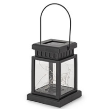 Entac Kerti asztali napelemes LED lámpa, fekete, függeszthető kültéri világítás