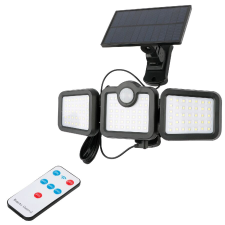 Entac napelemes szolár fali lámpa 15W SMD 3 fej mozgásérzékelővel levehető panel kültéri világítás