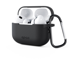  Epico Airpods Pro 2 fekete szilikon tok karabinerrel (9911101300032) fülhallgató, fejhallgató tok