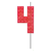  Építőkocka 4-es Red Blocks tortagyertya, számgyertya