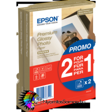 Epson 10x15 Premium Fényes Fotópapír 2x40Lap 255g (Eredeti) fotópapír