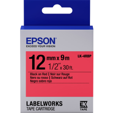 Epson LK-4RBP 12mm x 9m Címkekazetta Pasztell Fekete/Piros etikett