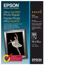Epson Ultra Glossy Photo Paper 10 × 15 cm, 50 lap fotópapír