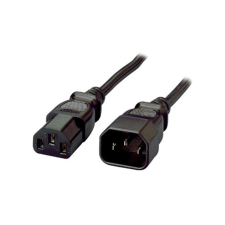 Equip 112100 PC tápkábel hosszabbító, 1,8m, fekete, C13/F-C14/M (112100) kábel és adapter