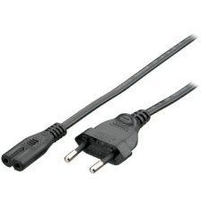 Equip 112160 notebook tápkábel, nem földelt, CB-8, 1,8m, fekete kábel és adapter
