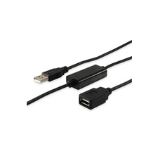 Equip 133310 Aktív USB 2.0 A-A hosszabbítókábel, apa/anya, duplán árnyékolt, 10m kábel és adapter