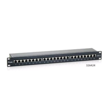 Equip 326424 Cat6 patch panel 24 port 1U árnyékolt fekete (326424) asztali számítógép kellék