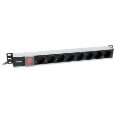 Equip 333308 áramelosztó egység (PDU) 8 AC kimenet(ek) 1U Fekete, Ezüst (333308) hosszabbító, elosztó