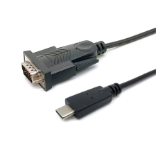 Equip Kábel - 133392 (USB-C to Serial (DB9), fekete, 1,5m) kábel és adapter