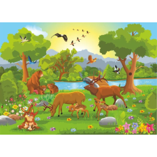  Erdei állatok tapéta, gyerekrajzok2, 350 x 250 cm tapéta, díszléc és más dekoráció