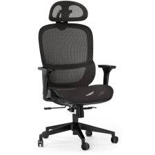  Ergonomikus irodai forgószék Neyo deréktámasz, fejtámla, háló, fekete forgószék