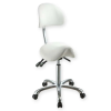  ERGONOMIKUS nyeregszék, görgős króm, gázrugós, fehér, gáttámlás