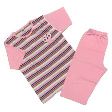 Erkan Nyári pizsama bermudával 116-122 - Rózsaszín Csíkos Papucs mintával (KIÁRUSÍTÁS) gyerek hálóing, pizsama