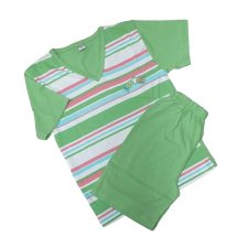 Erkan Nyári pizsama shorttal 158-164 - Zöld csíkos / "Love" - Kiárusítás gyerek hálóing, pizsama