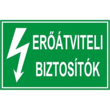  Erőátviteli biztosítók - műanyag, 160*240mm információs tábla, állvány